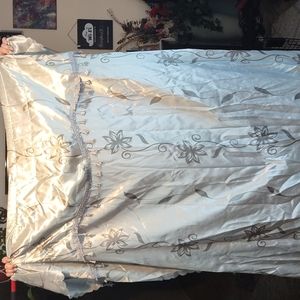 Silver silk curtains